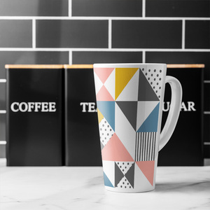 Coloured Geometric Pattern Latte Mug