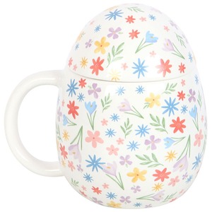 Spring Floral Print Egg Shaped Mug