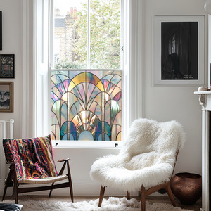 Naples Art Deco Stained Glass Privacy Window Film