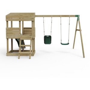 Redwood / 223cm Wooden Lookout Tower Playhouse with 6ft Slide shot 7756961