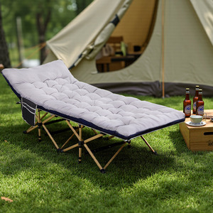 Foldable Outdoor Camping Bed with Plush Mattress