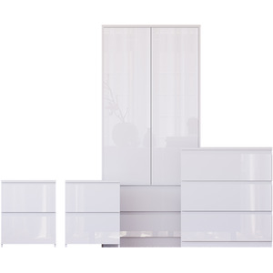 Vida Designs Glinton 4 Piece FSC Certified Bedroom Set- White