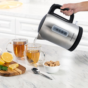 Compact Brushed Stainless Steel 1L Kettle