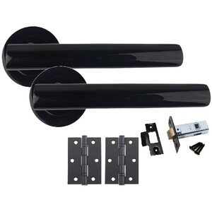 Metallic T-Bar Door Handle On Rose