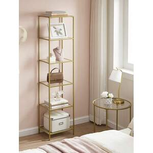 VASAGLE 6-Tier Glass Shelf Bookcase