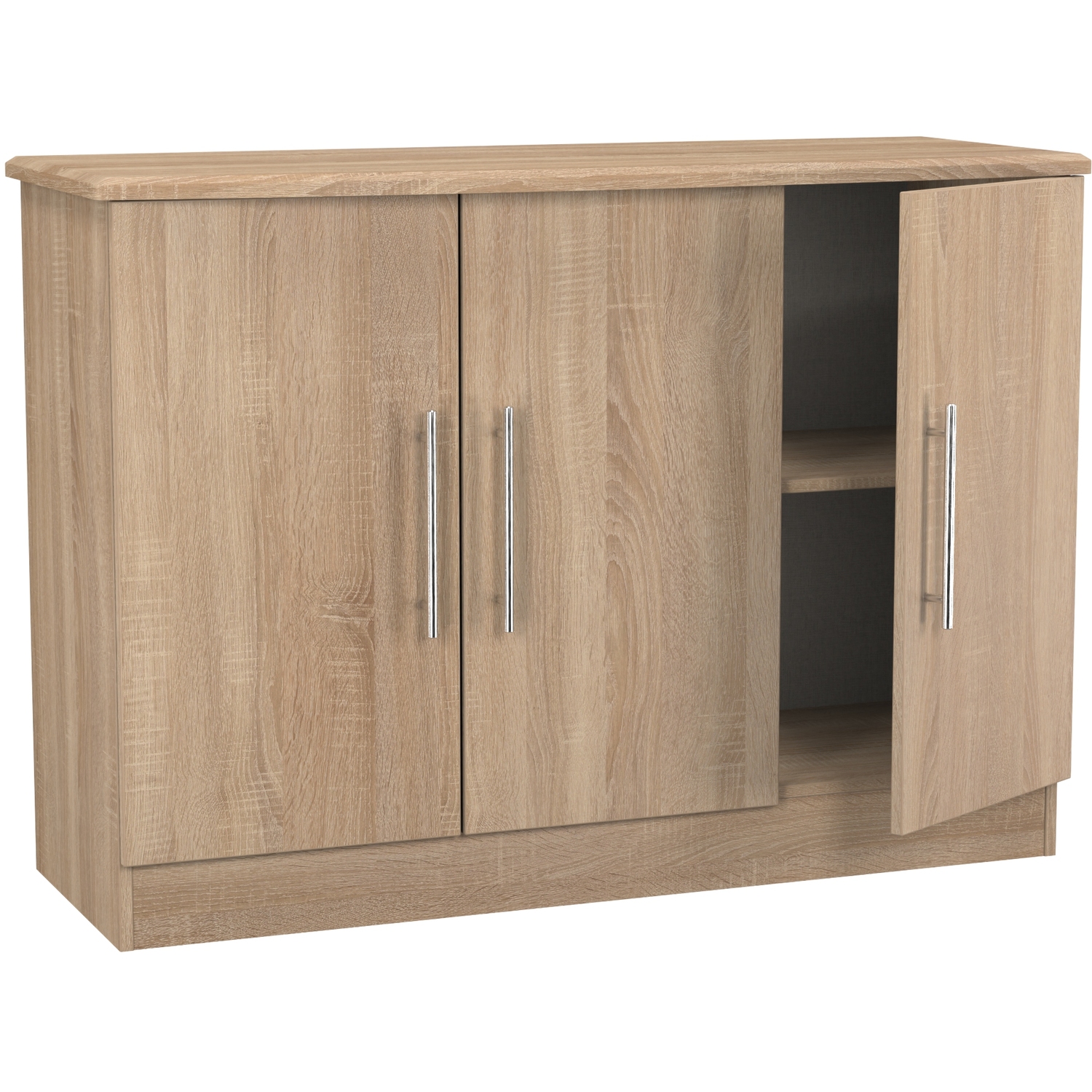 Sherwood Ready Assembled 3 Door Sideboard - Bardolino Oak