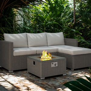 Fiji Rattan Fire Pit Set