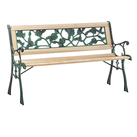 BIRCHTREE 3 Seater Rose Style Garden Bench