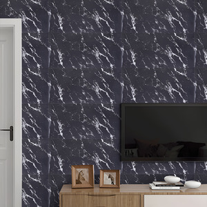 10pcs Peel and Stick Black Marble Wall Sticker
