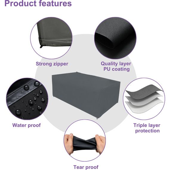 Heavy Duty Outdoor Garden Furniture Cover Waterproof UV Resistant 