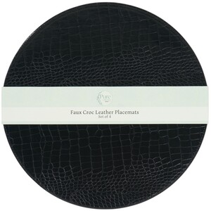 Set of 4 Faux Croc Leather Placemats