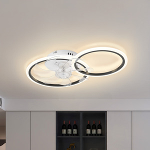 Lifeideas Modern LED Ceiling Light with Fan, 2 circle