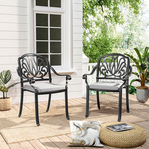 2-Piece Garden Armchair Set with Cushions and Cutout Design