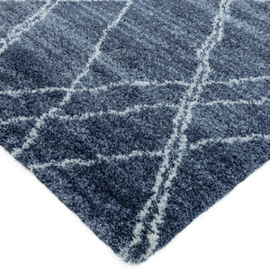 Blue / 120 x 170cm Blue Ivory Moroccan Berber 50mm Shaggy Area Rug Alto AL01 shot 10384766