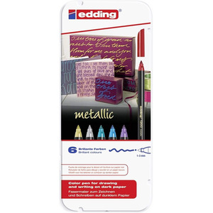 Pack of 6 edding 1200 Colourpen Fine Felt Pen