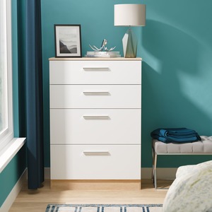 Contrast Ready Assembled 4 Drawer Deep Chest
