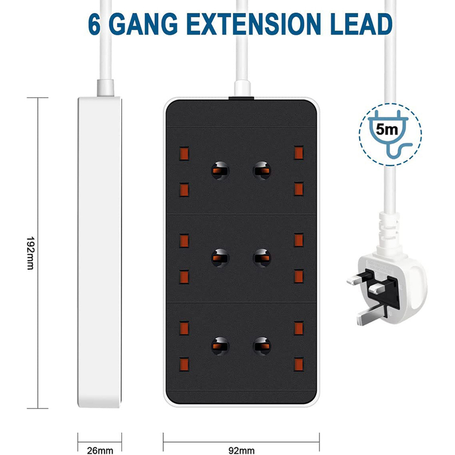250V 6 Gang Extension Leads