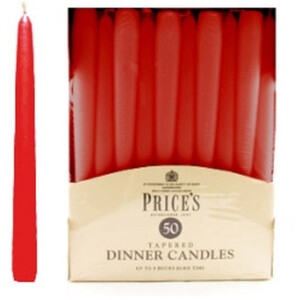 50 Red Dinner Candles