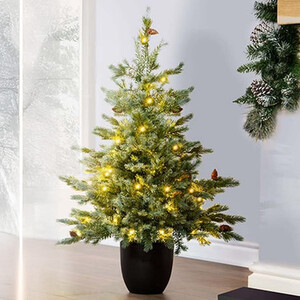 The Pre-lit Cairngorm Pine Outdoor Potted Tree