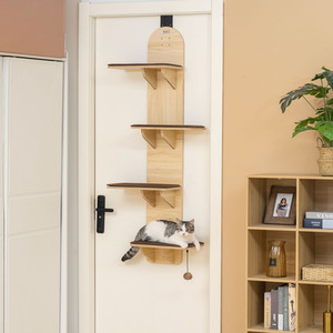 PawHut 4-Level Door Mounted Cat Tree with Washable Plush Mats