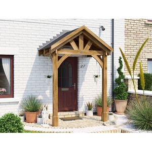 2x1.5m Dunster House Wooden Porch Canopy Door Shelter