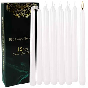 12pcs 10 inch White Drip Free Smoke Free Candles