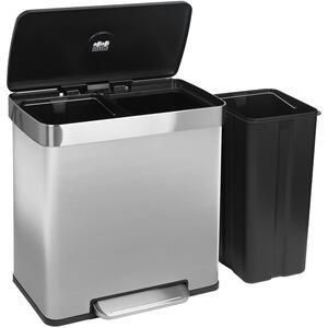 Stainless Steel Double Kitchen Pedal Bin - 60L (2 x 30L)