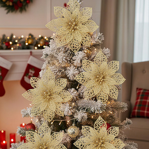 30 Piece Poinsettia Christmas Flower Set