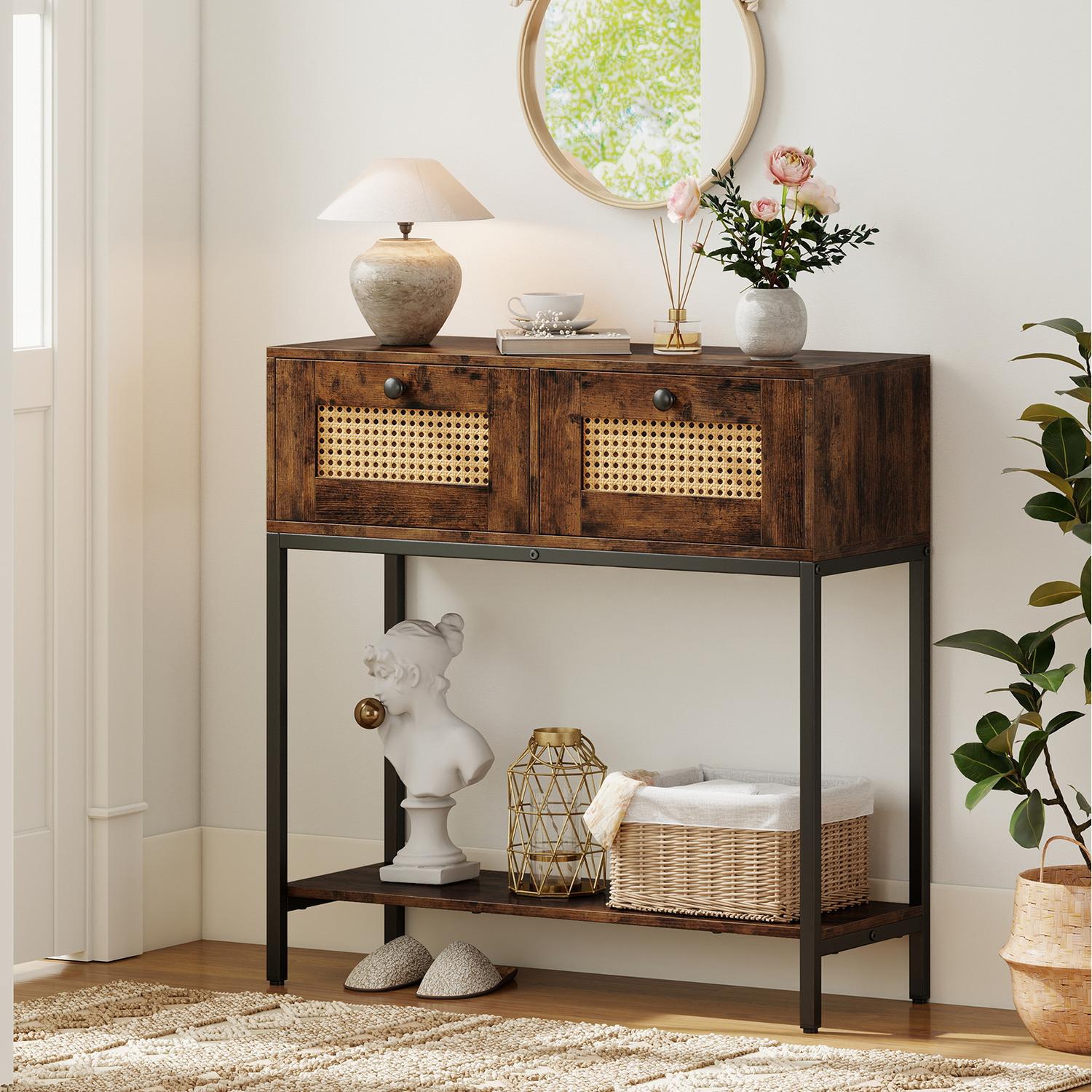 Boho Console Table - Brown
