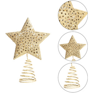 Golden Glitter Christmas Star Tree Topper