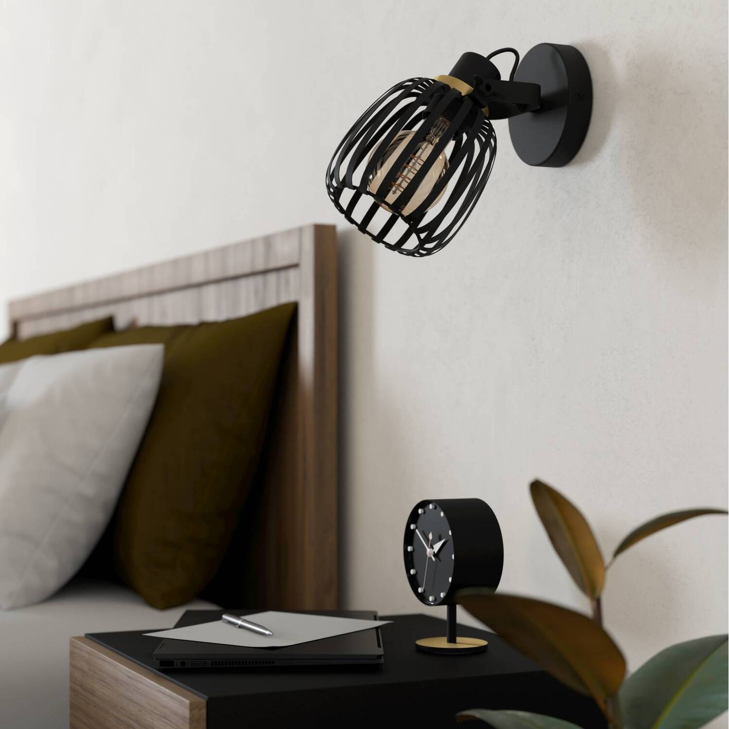 Eglo Girona Black Steel Modern Single Spotlight - Black