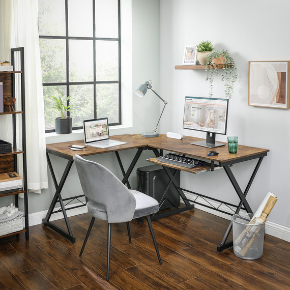 VASAGLE Corner Desk, L-Shaped Computer Desk, for Study and Games