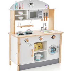 Kids Play Kitchen Set with Microwave Oven