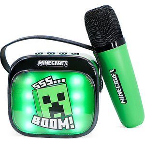 Minecraft Popsing Led Light Up Wireless Karaoke Speaker and Microphone
