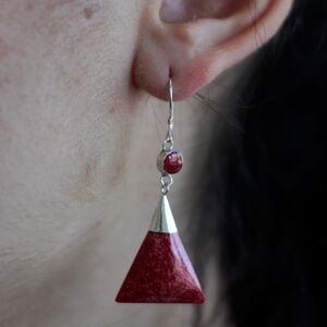 925 Earrings Triangle Double Drop