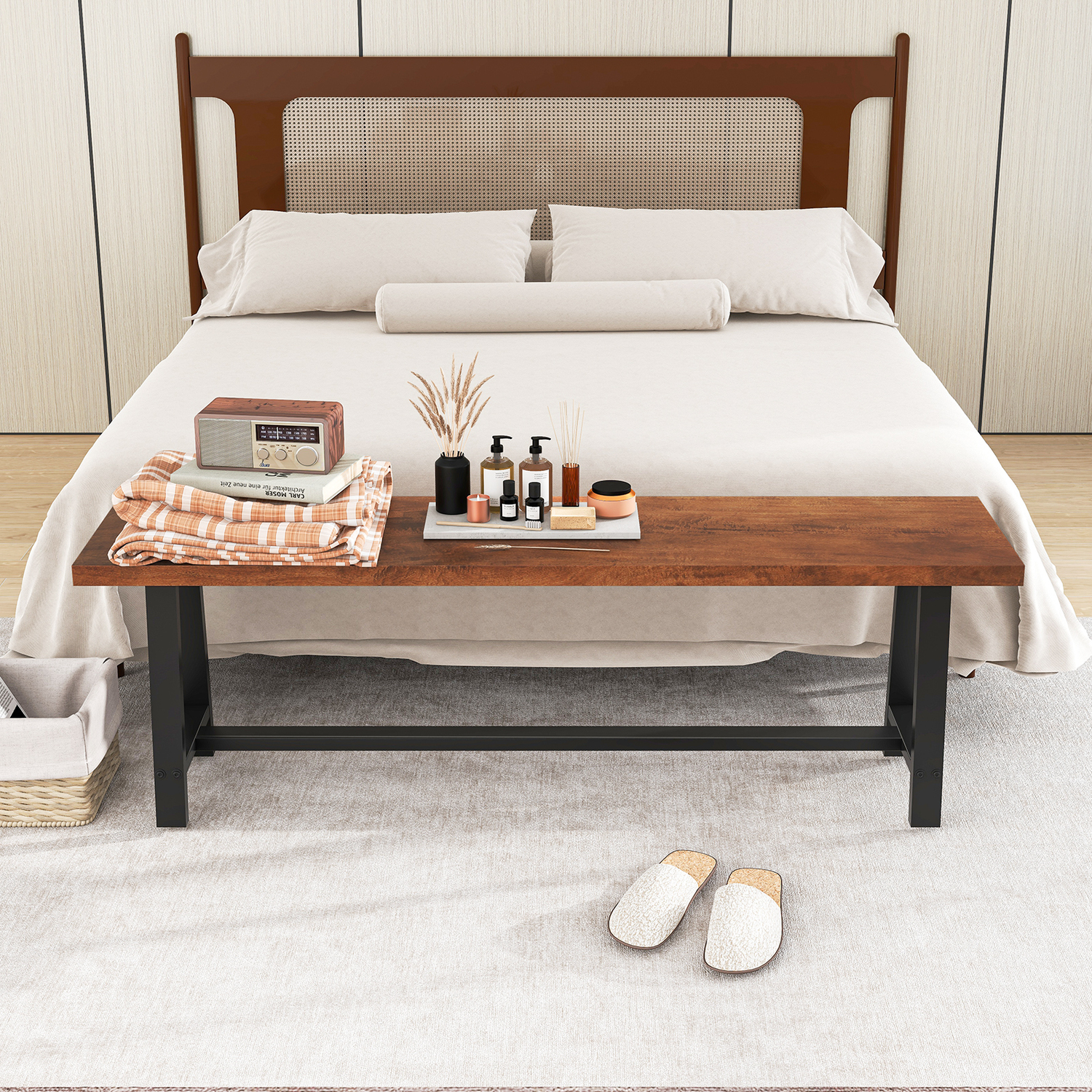 3 Person Entryway Shoe Bench - Brown