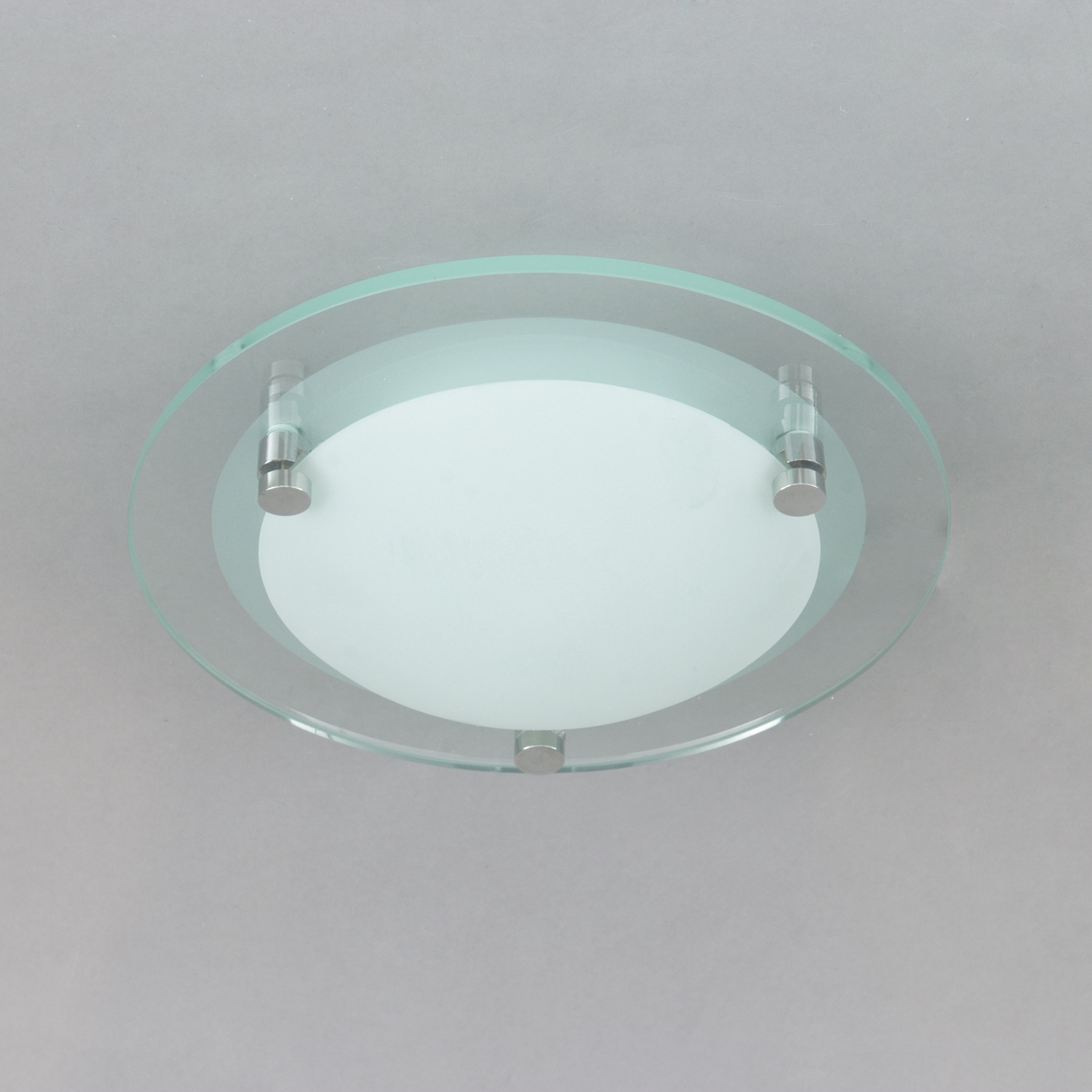 Small Flush Bathroom Ceiling Light - Clear