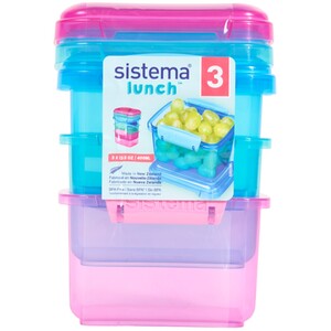 Pack of 3 Sistema Lunch Containers