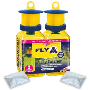 Liquid Fly Traps Outdoor Baited Poison Free Traps Twin Pack