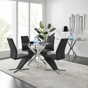 Novara Dining Table With Four Willow Chairs Set