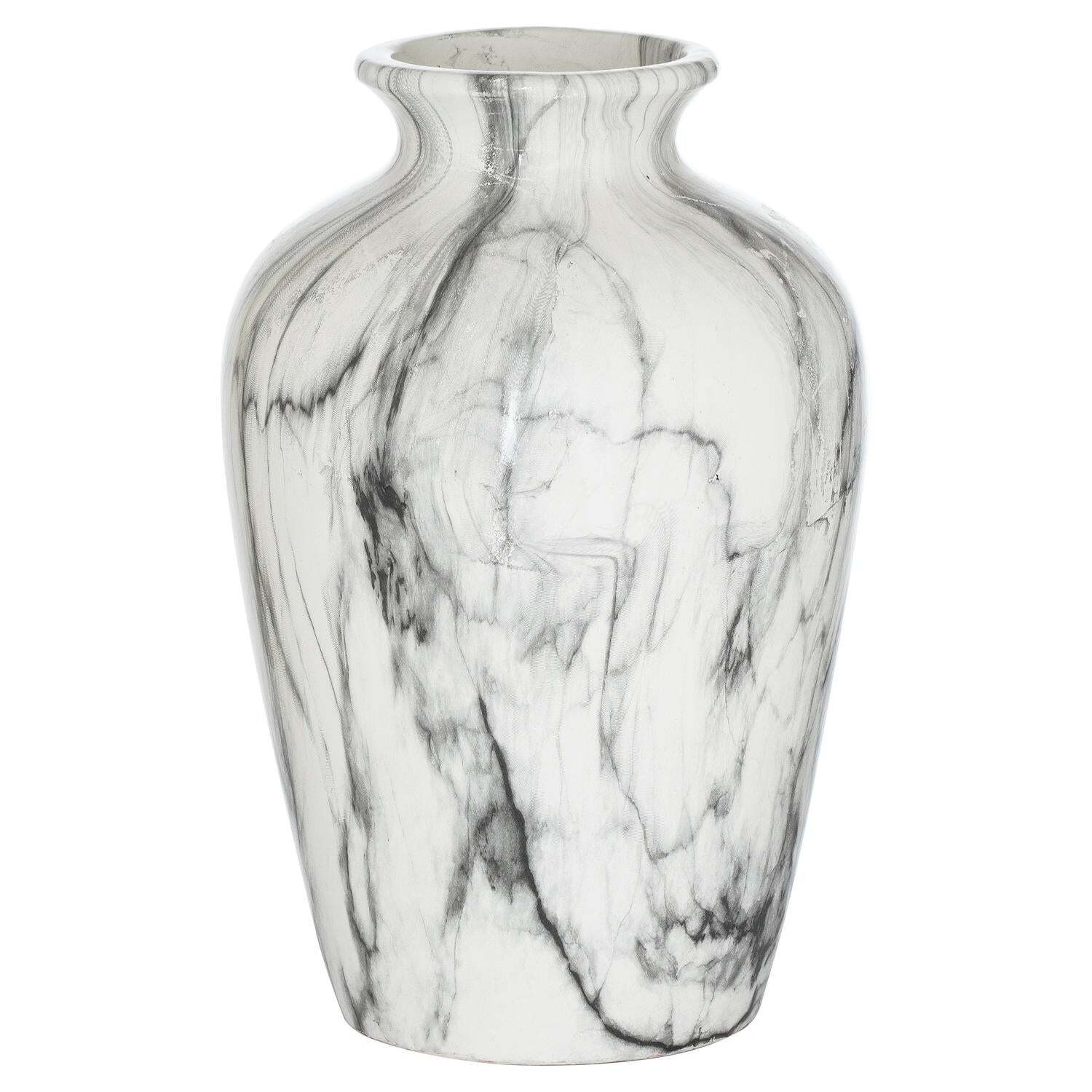 Wyld Haus Marble Glaze Tall Ceramic Vase 330mm - White