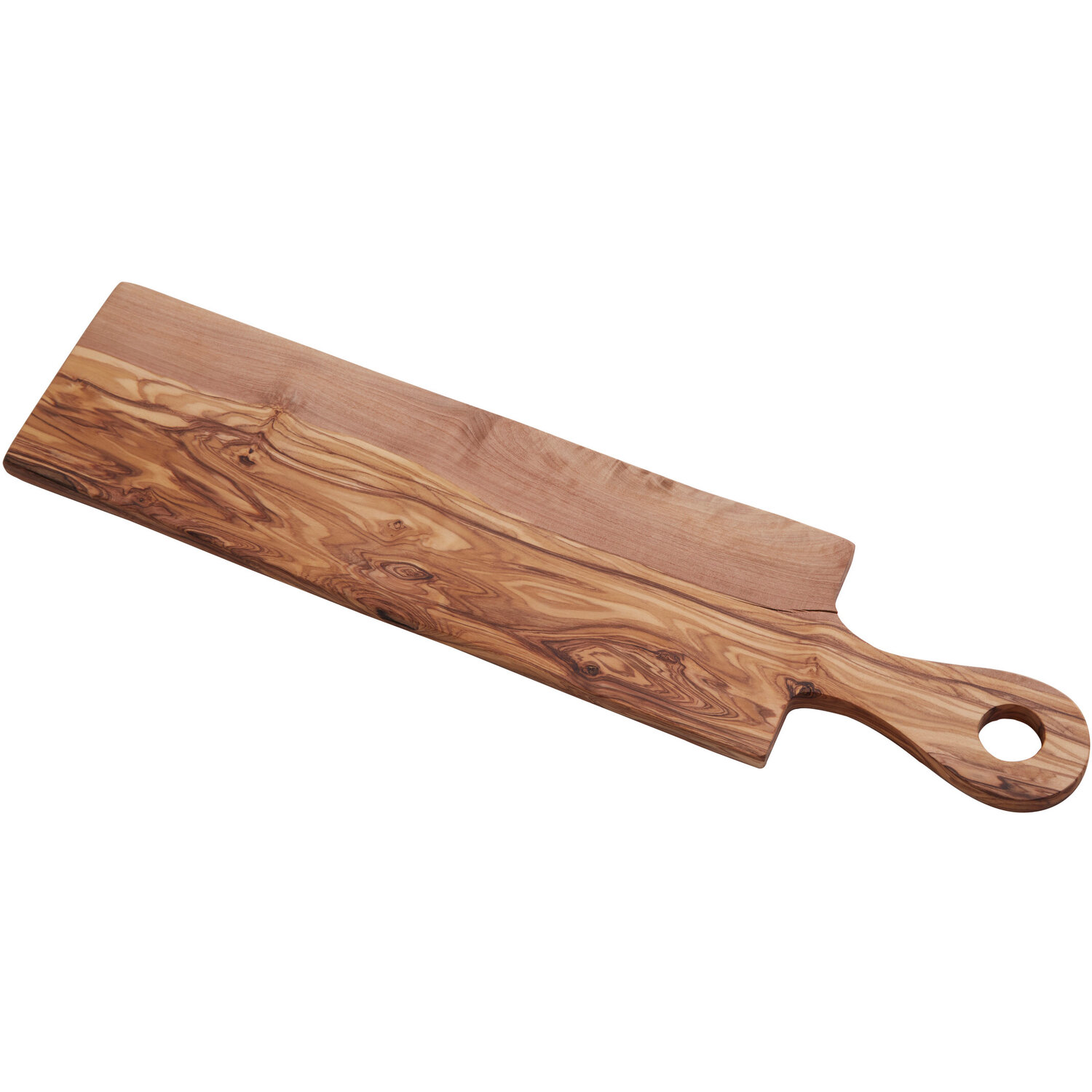 Kora Rectangular Padle Serving Board in Olive Wood - Brown