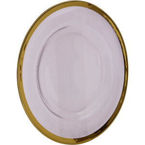 Ida Textured Glass Dinner Plate With Gold Rim