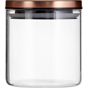 Freska Glass Storage Jar with Rose Gold Lid 550ml
