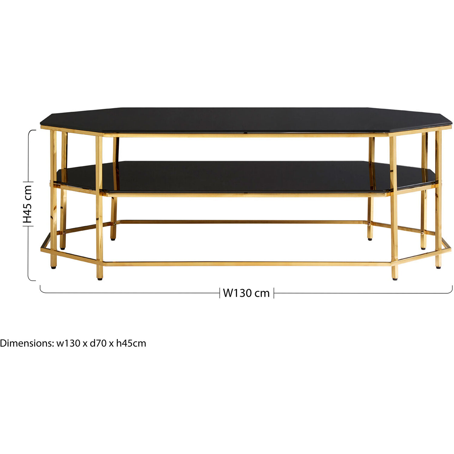 Arezzo Black Tempered Glass Coffee Table - Black