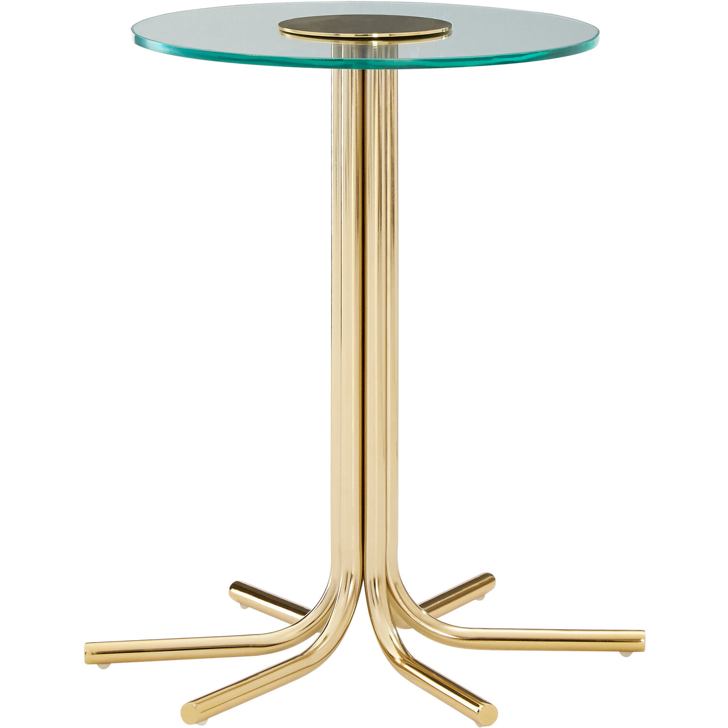 Miley Side Table With Glass Top - Gold