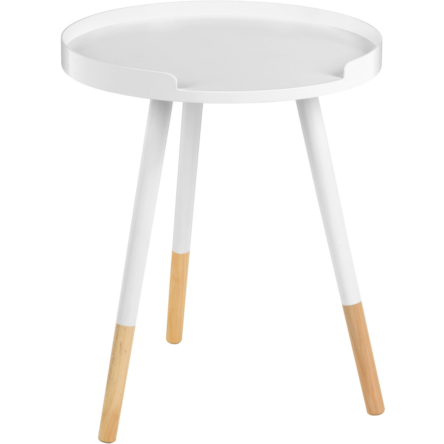 Viborg White And Natural Round Side Table - White