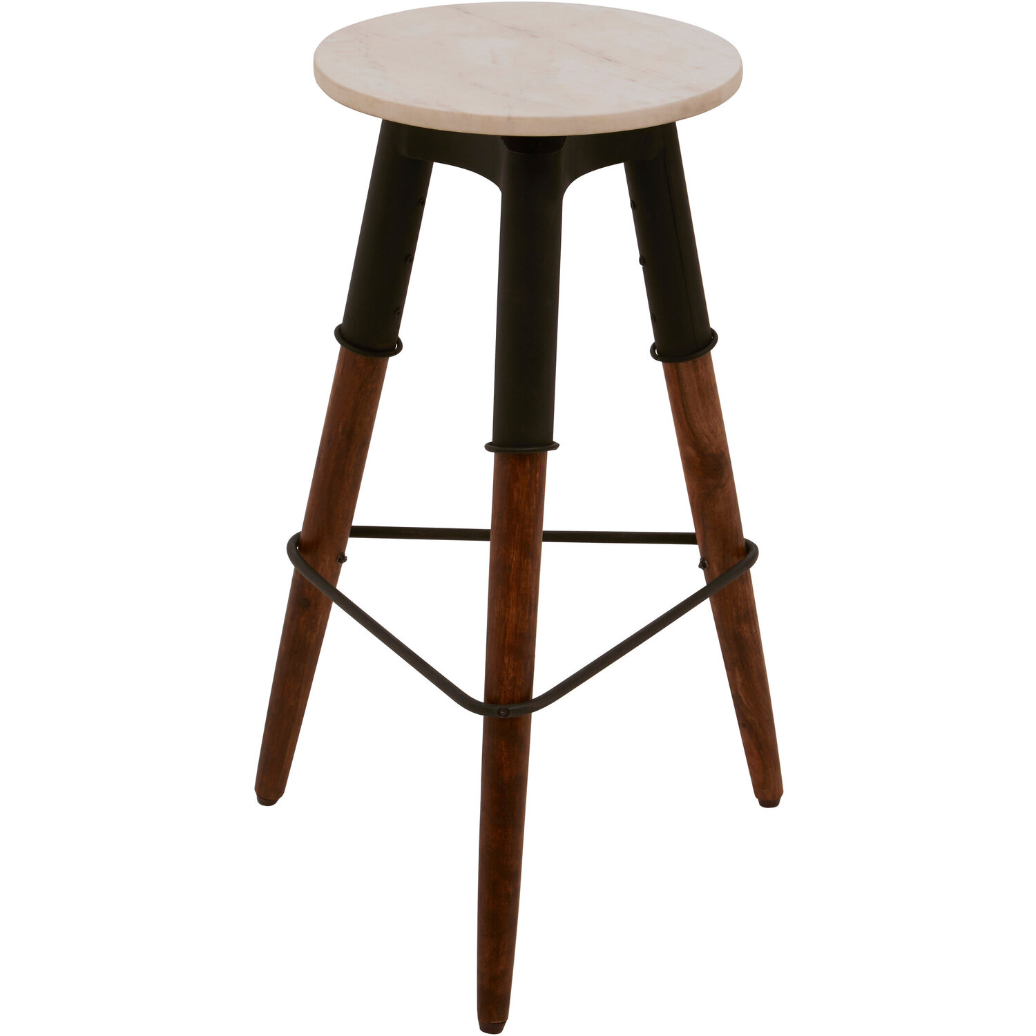 Vasco 3 Leg Bar Stool With Marble Top - Black