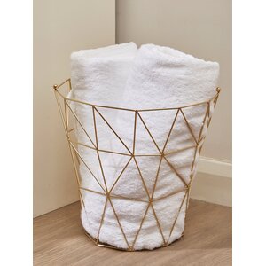 Vertex Gold Finish Tall Storage Basket