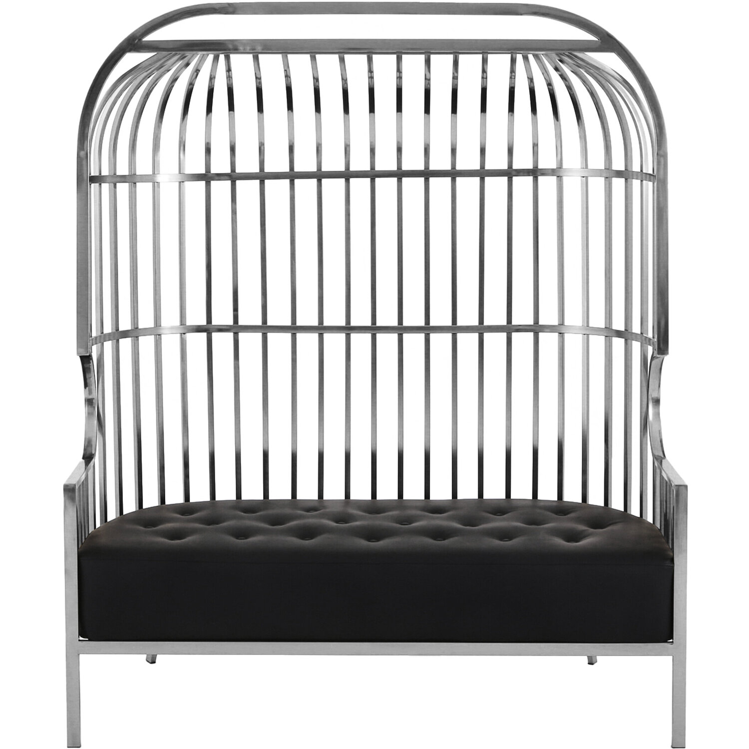 Eliza Silver Dome Cage Two Seat Sofa - Silver